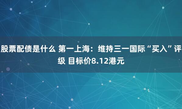 股票配债是什么 第一上海：维持三一国际“买入”评级 目标价8.12港元